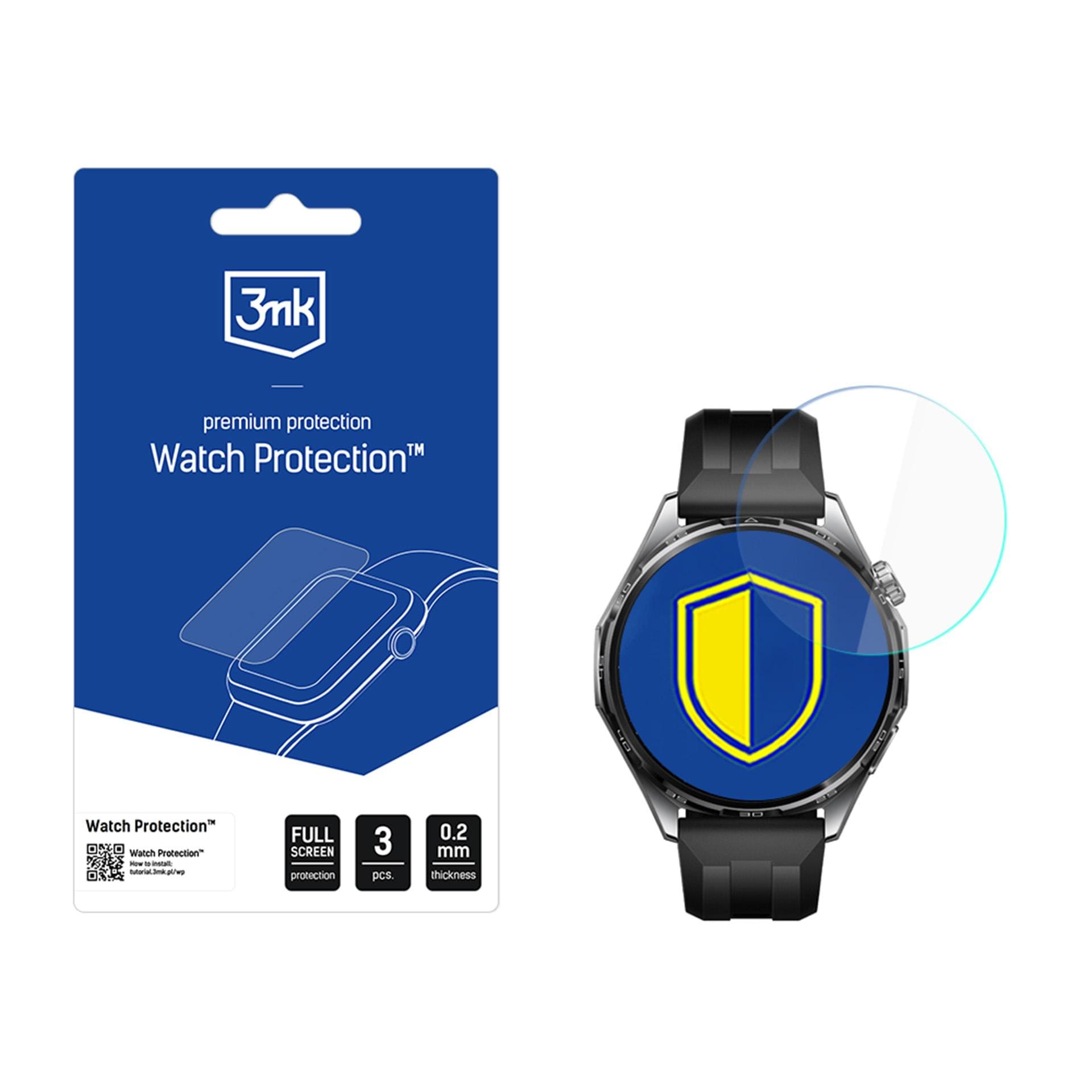 3mk Watch Protection FlexibleGlass hybridglas för smartklockans display för Huawei Watch GT 6 46 mm