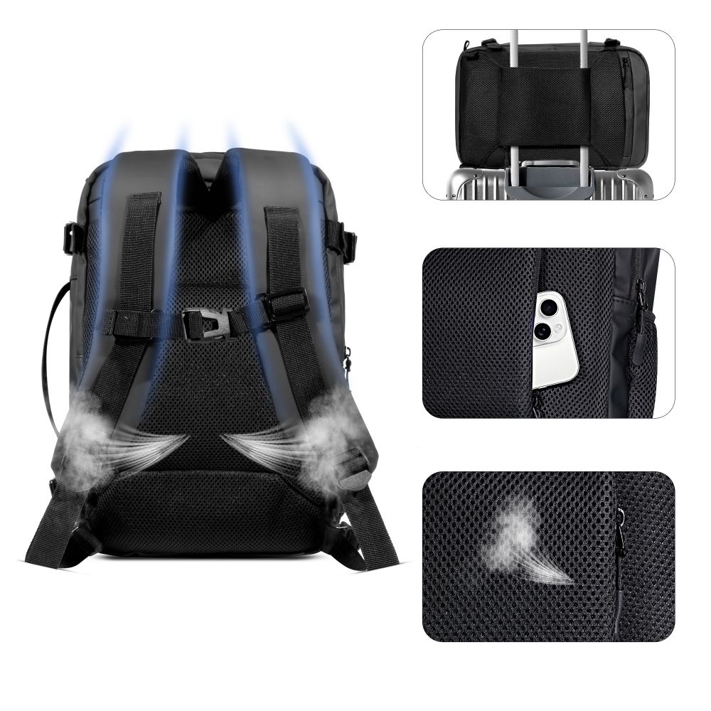 Tech-Protect Defender S50 Ryggsäck för Ryanair & Wizzar, 20L Laptop - Svart