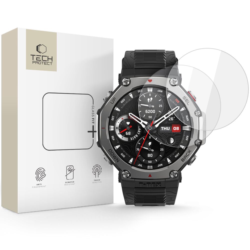 Tech-Protect Glass Fit+ 2-pack härdat glas Amazfit T-Rex 3 Pro 48mm - Transparent
