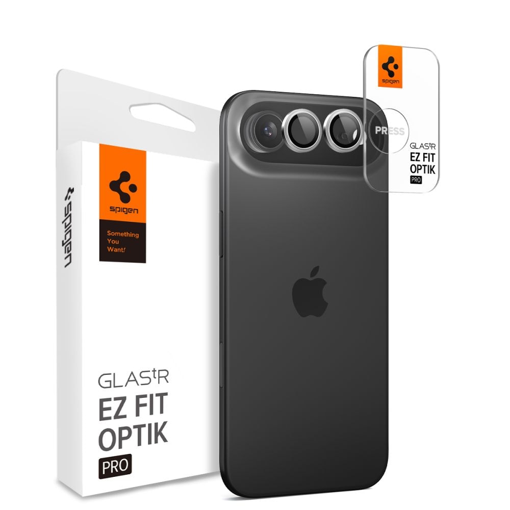 Spigen Optik Pro GLAS.TR "EZ FIT" kameraskydd 2-pack för iPhone Air - Silver