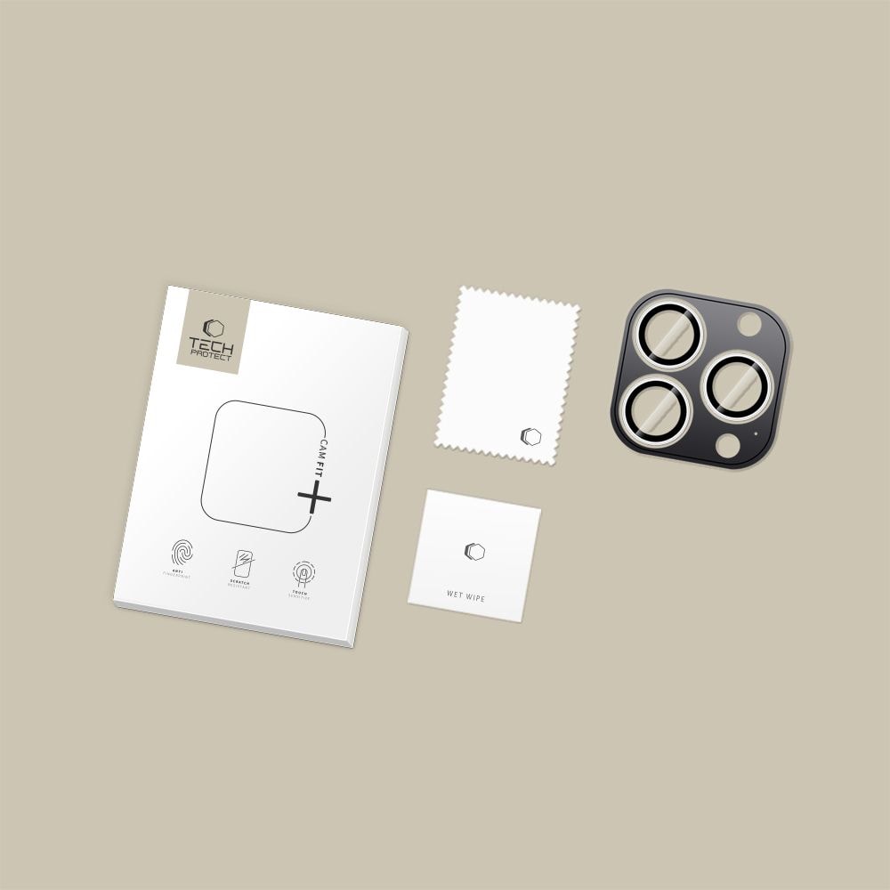 Tech-Protect Camring Fit+ kameraskydd för iPhone 14-17 Pro/Max - Silver