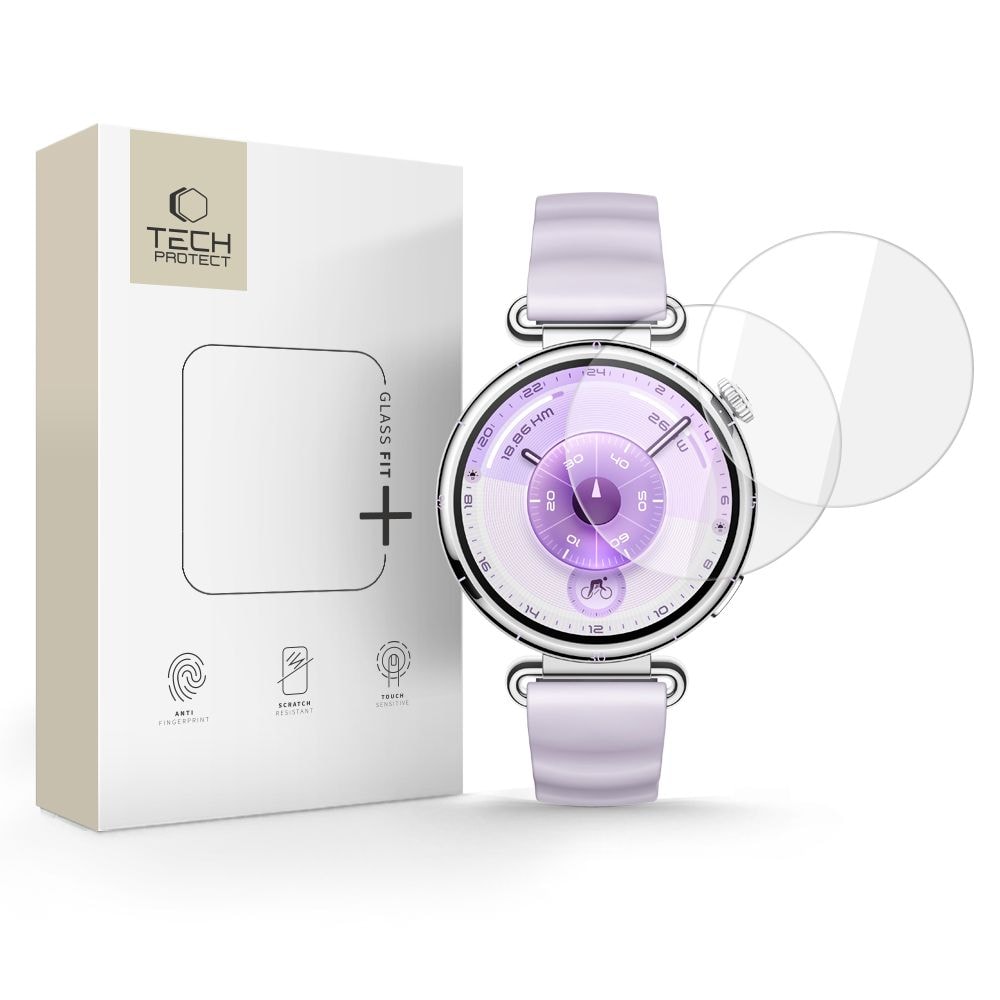 Tech-Protect Glass Fit+ 2-pack härdat glas för Huawei Watch GT 6 41mm - transparent
