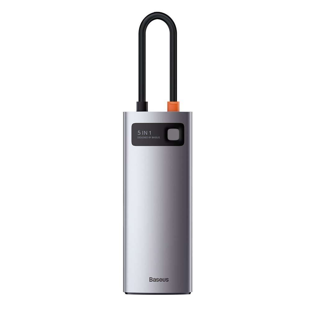 Baseus Metal Gleam Series 5-in-1 USB-C Hub - 100W Power, 4K HDMI, 3x USB 3.2 Gen 1 (CAHUB-CX0G)