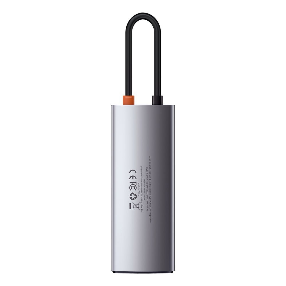 Baseus Metal Gleam Series 5-in-1 USB-C Hub - 100W Power, 4K HDMI, 3x USB 3.2 Gen 1 (CAHUB-CX0G)