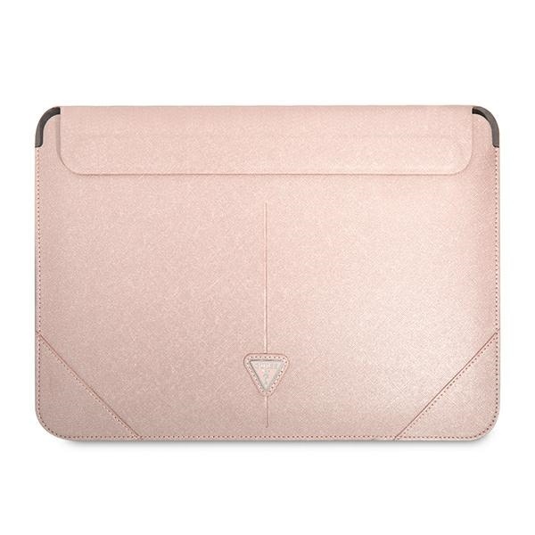 Guess Saffiano Triangle Logo-fodral för en 14" bärbar dator - rosa