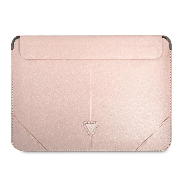 Guess Saffiano Triangle Logo-fodral för en 16" bärbar dator - rosa