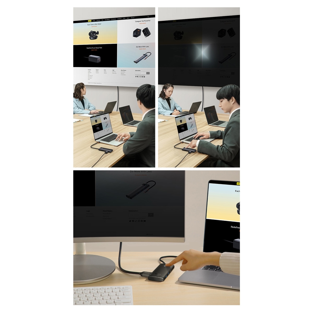 Baseus Lite Series USB Type-C HUB - 2 x USB 3.0 / USB-C / HDMI 1.4 / SD/TF OTG schwarz (WKQX050001)
