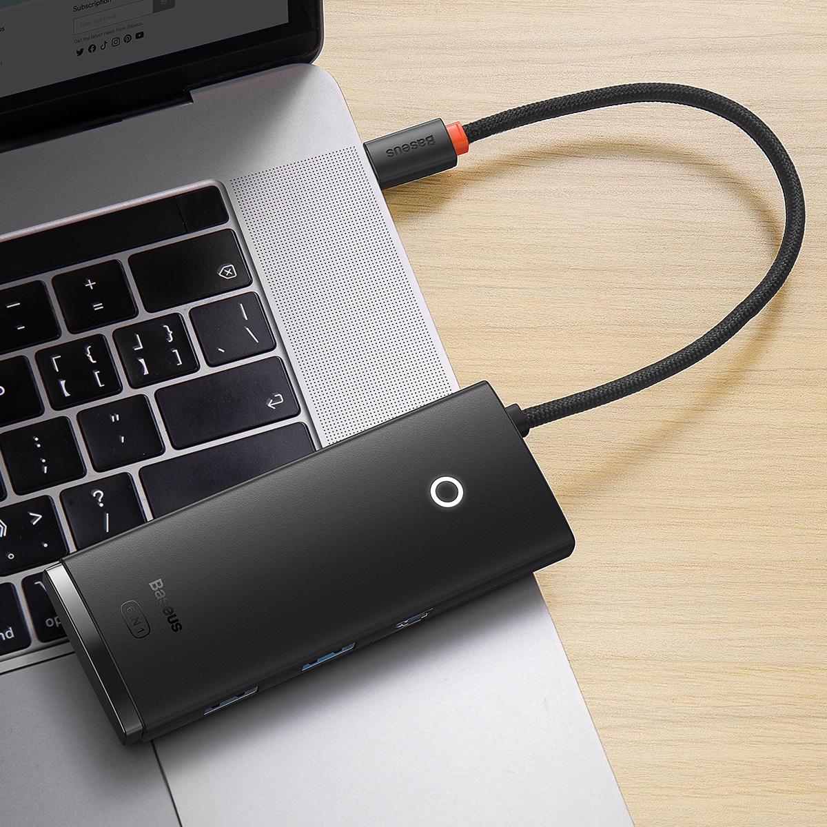 Baseus Lite Series USB Type-C HUB - 2 x USB 3.0 / USB-C / HDMI 1.4 / SD/TF OTG schwarz (WKQX050001)