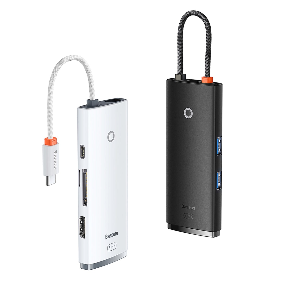 Baseus Lite Series multifunktionell HUB USB typ C - 2 x USB 3.0 / PD / HDMI 1.4 / SD / TF svart