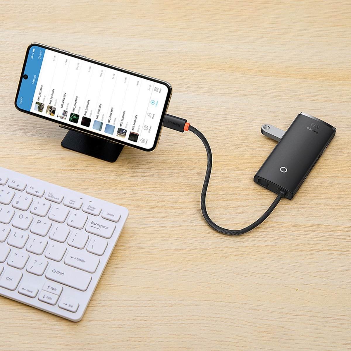 Baseus Lite Series multifunktionell HUB USB typ C - 2 x USB 3.0 / PD / HDMI 1.4 / SD / TF svart