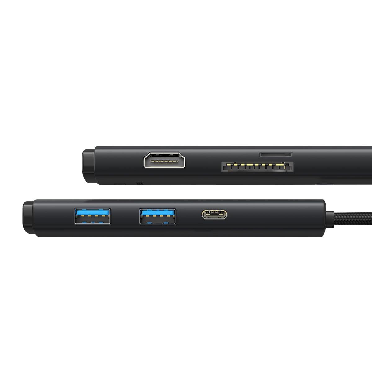 Baseus Lite Series multifunktionell HUB USB typ C - 2 x USB 3.0 / PD / HDMI 1.4 / SD / TF svart