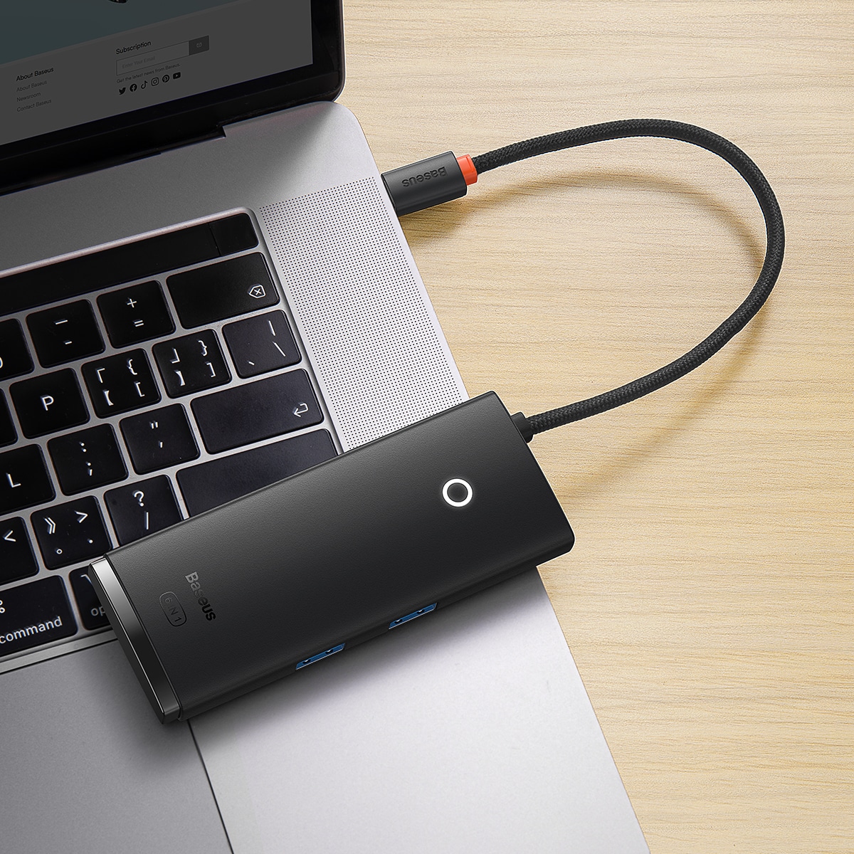 Baseus Lite Series multifunktionell HUB USB typ C - 2 x USB 3.0 / PD / HDMI 1.4 / SD / TF svart