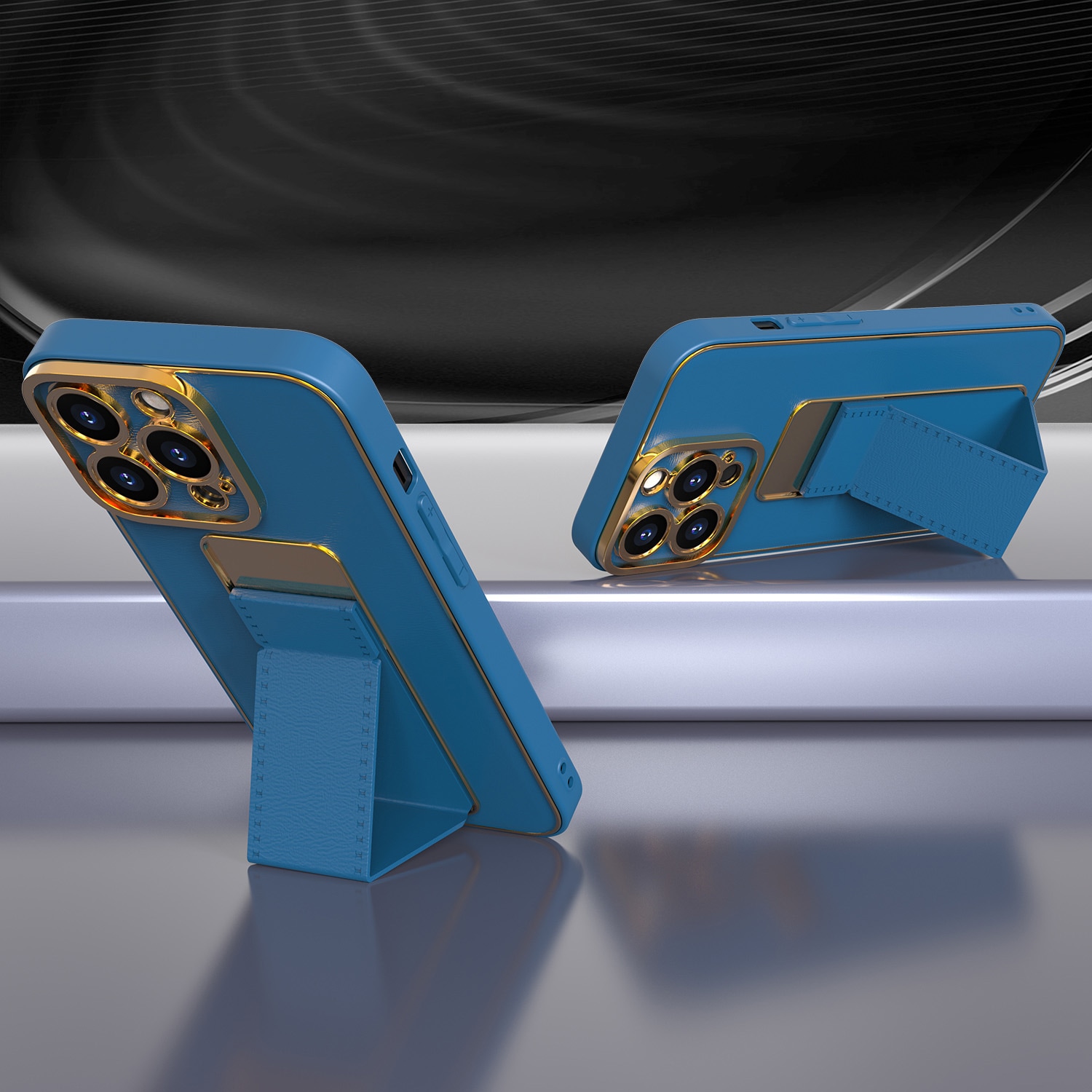 Nyt Kickstand-etui til iPhone 12 Pro med stativ lilla