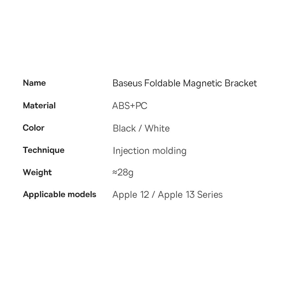 Baseus hopfällbart stativ med magnetisk hållare vit (LUXZ010002)