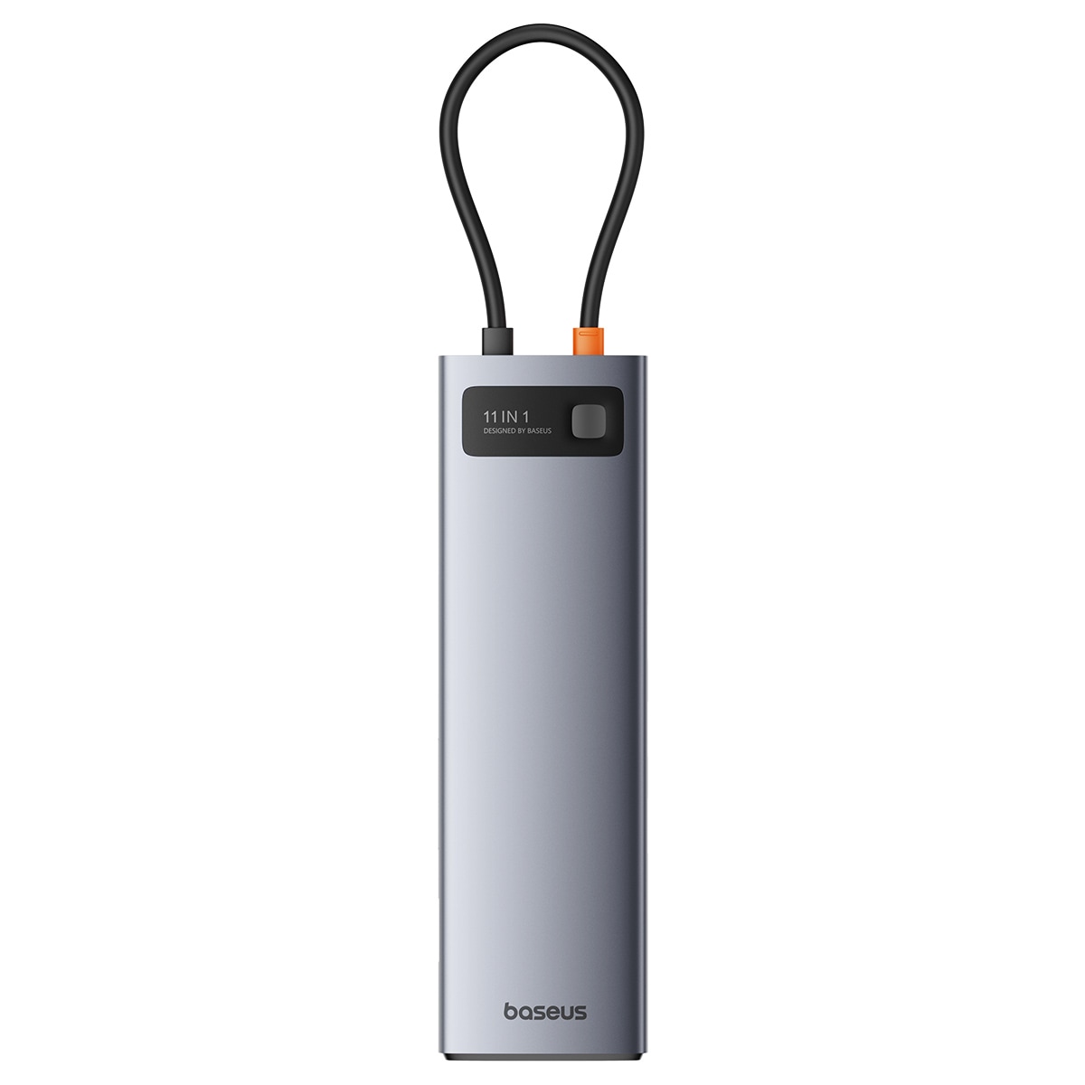HUB 11in1 Baseus Metal Gleam USB-C PD, 3x USB-A 3.0, HDMI, VGA, AUX, RJ-45, SD TF - grå