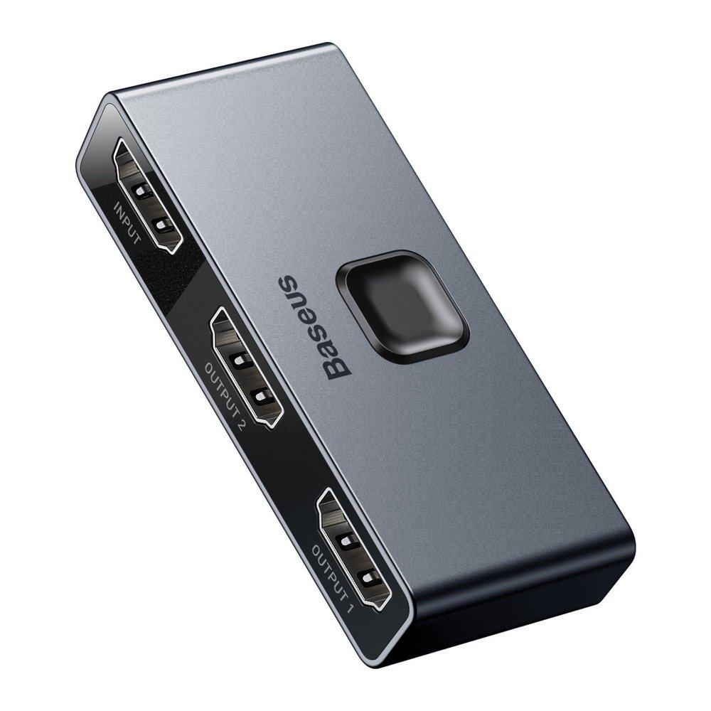 Baseus dubbelriktad switch splitter switcher HDMI - 2x HDMI 4K / 30 Hz grå (CAHUB-BC0G)