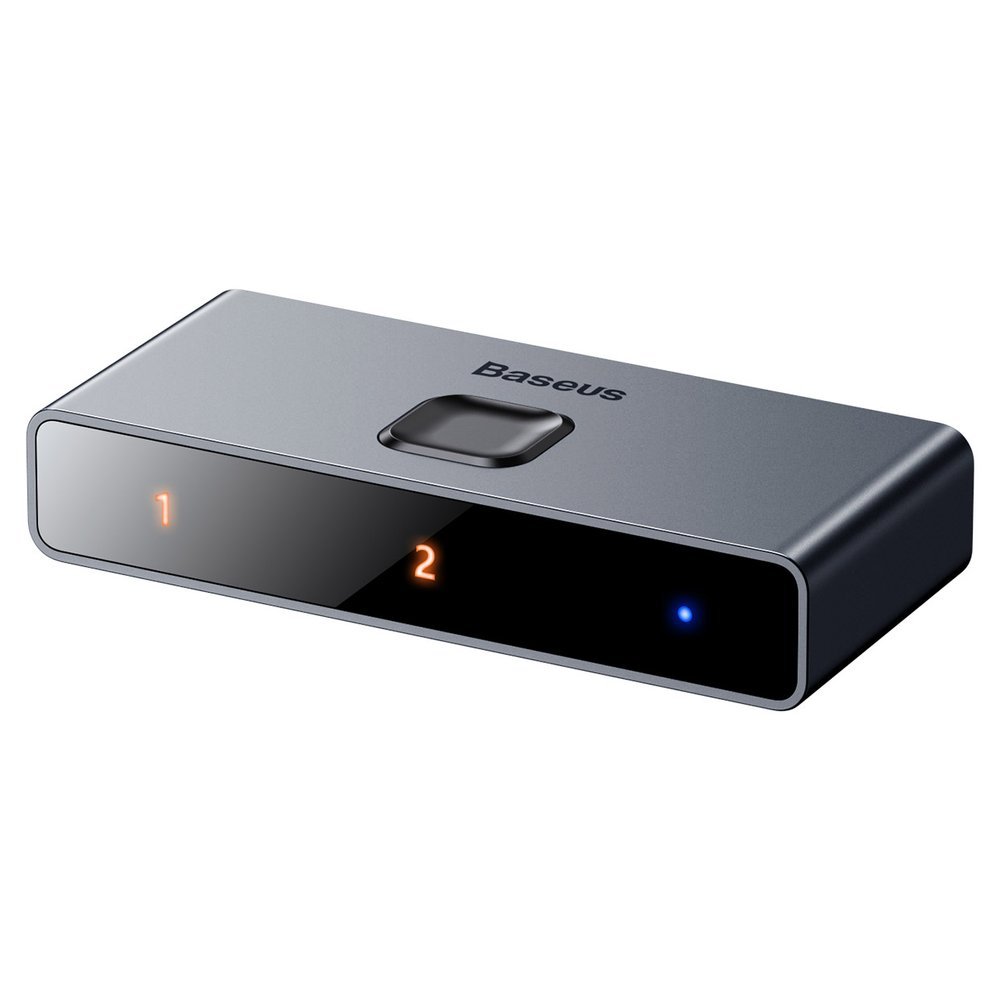 Baseus dubbelriktad switch splitter switcher HDMI - 2x HDMI 4K / 30 Hz grå (CAHUB-BC0G)