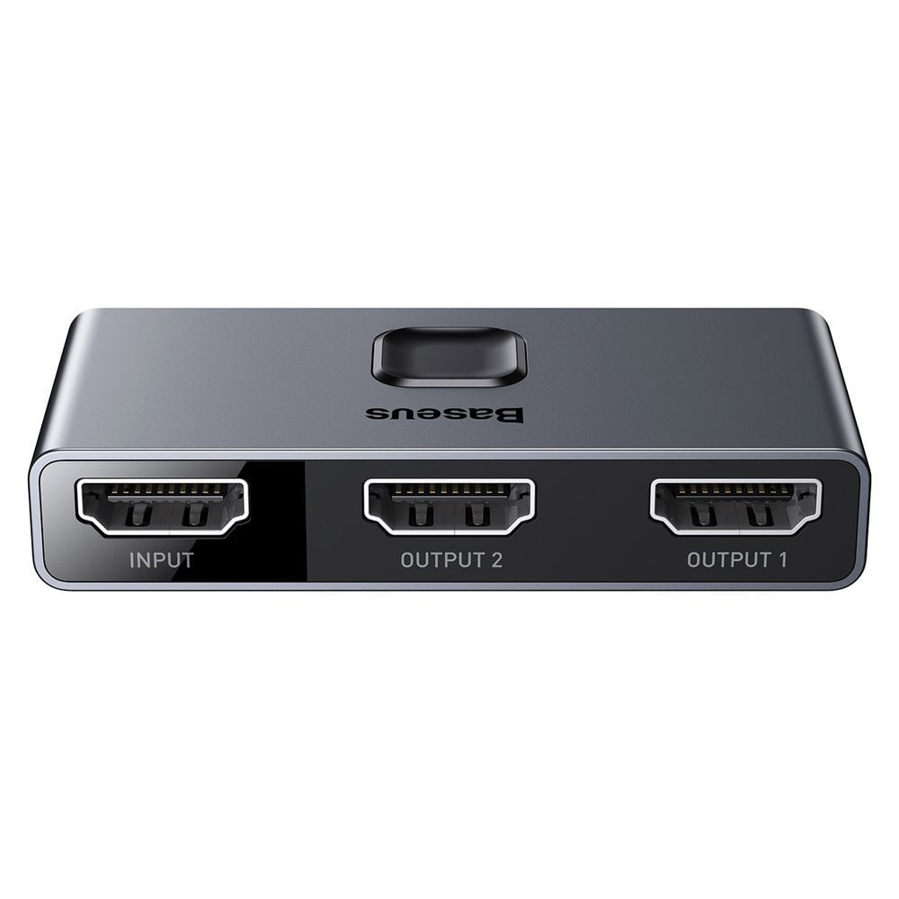 Baseus dubbelriktad switch splitter switcher HDMI - 2x HDMI 4K / 30 Hz grå (CAHUB-BC0G)