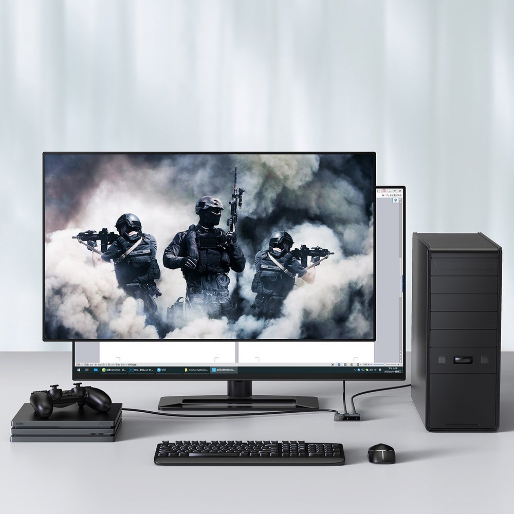 Baseus dubbelriktad switch splitter switcher HDMI - 2x HDMI 4K / 30 Hz grå (CAHUB-BC0G)