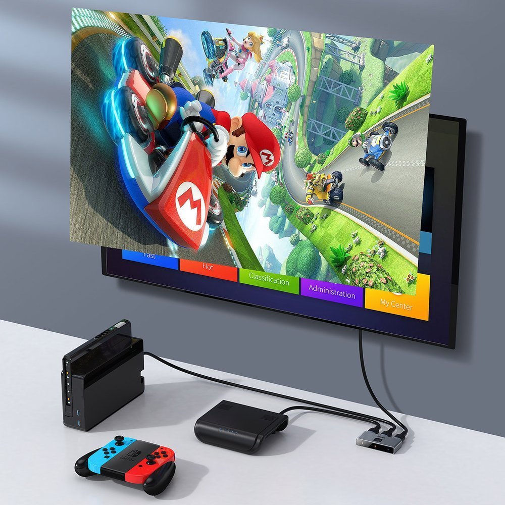 Baseus dubbelriktad switch splitter switcher HDMI - 2x HDMI 4K / 30 Hz grå (CAHUB-BC0G)