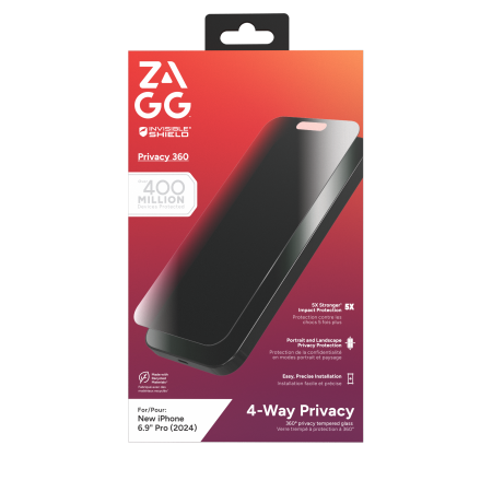 ZAGG InvisibleShield Glass Elite Privacy 360 för iPhone 16 Pro Max