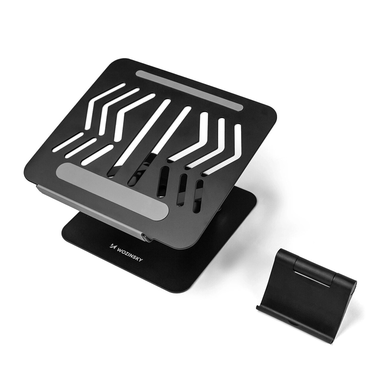 Wozinsky WRS-CPY84SB 360 aluminiumstativ för laptop/surfplatta + gratis smartphone-stativ - svart