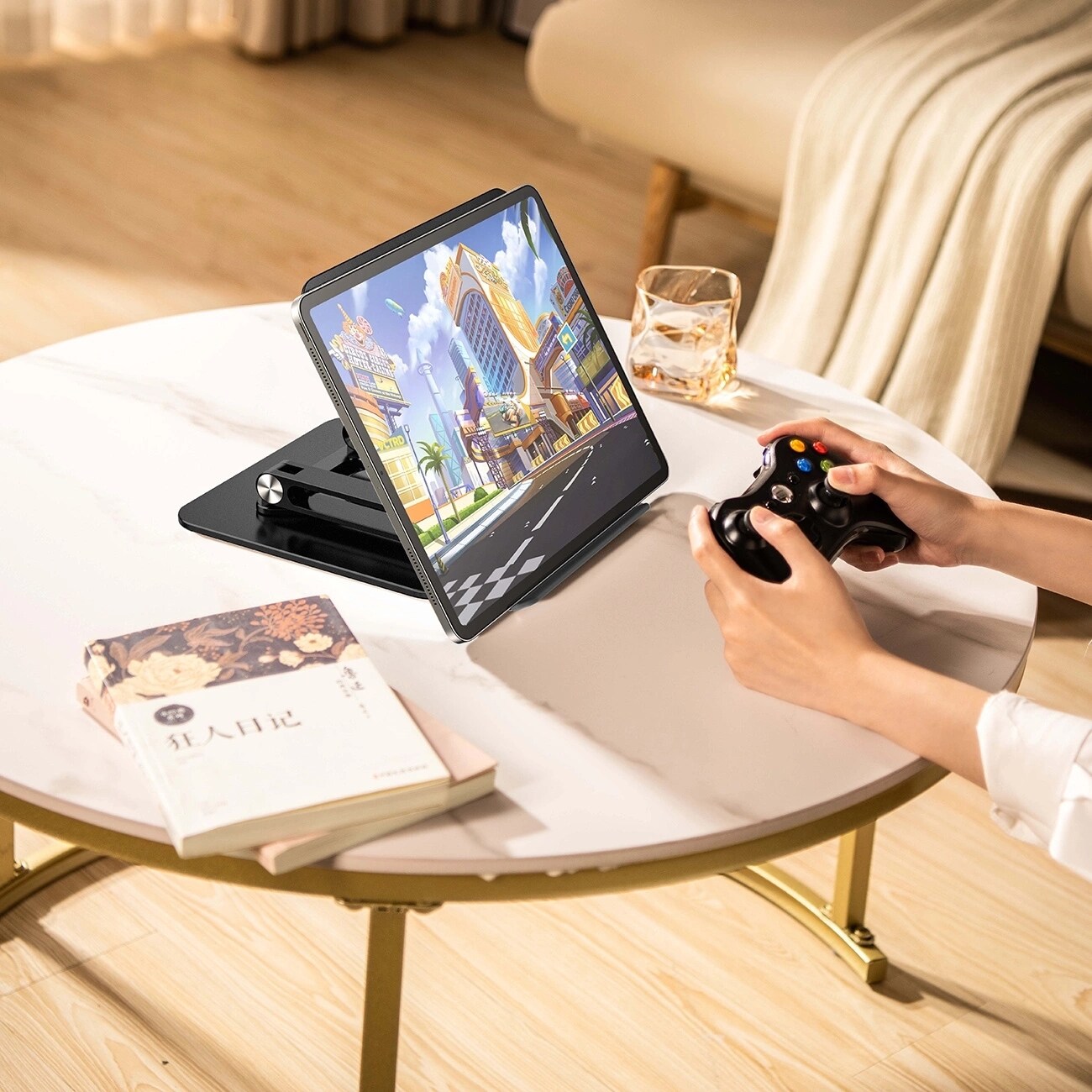 Wozinsky WRS-CPY84SB 360 aluminiumstativ för laptop/surfplatta + gratis smartphone-stativ - svart