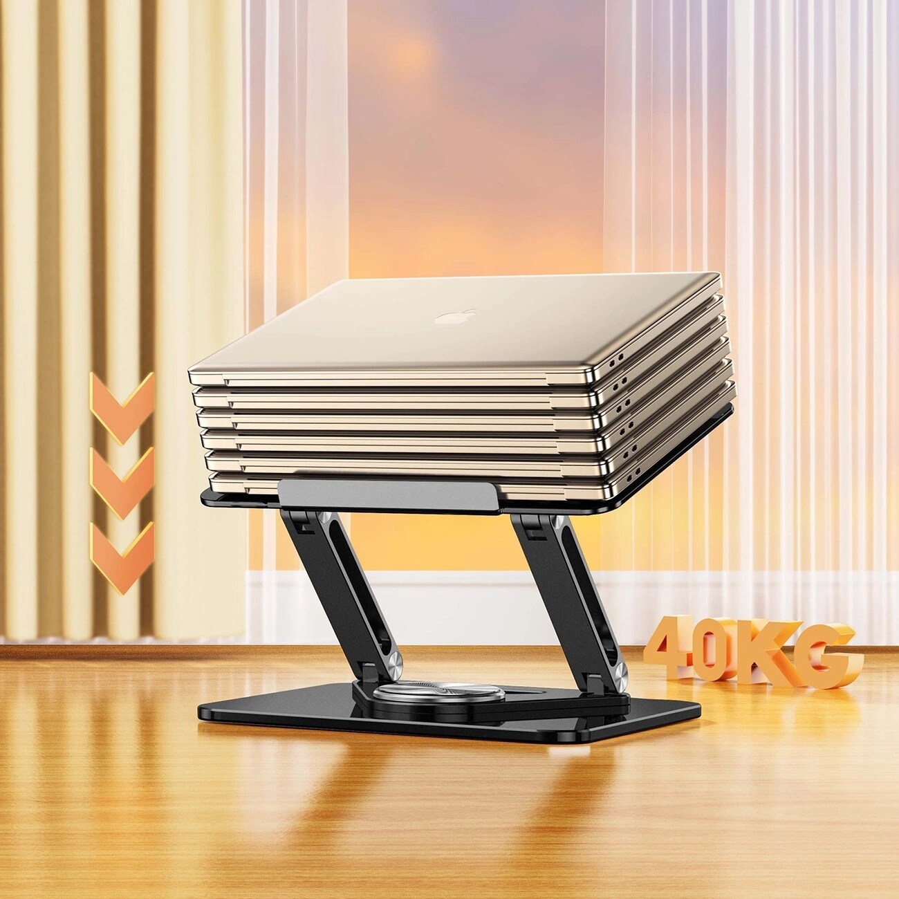 Wozinsky WRS-CPY84SB 360 aluminiumstativ för laptop/surfplatta + gratis smartphone-stativ - svart