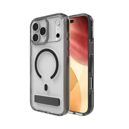 ZAGG Santa Cruz Snap KS MagSafe-fodral med stativ för iPhone 17 Pro Max - Klar och svart