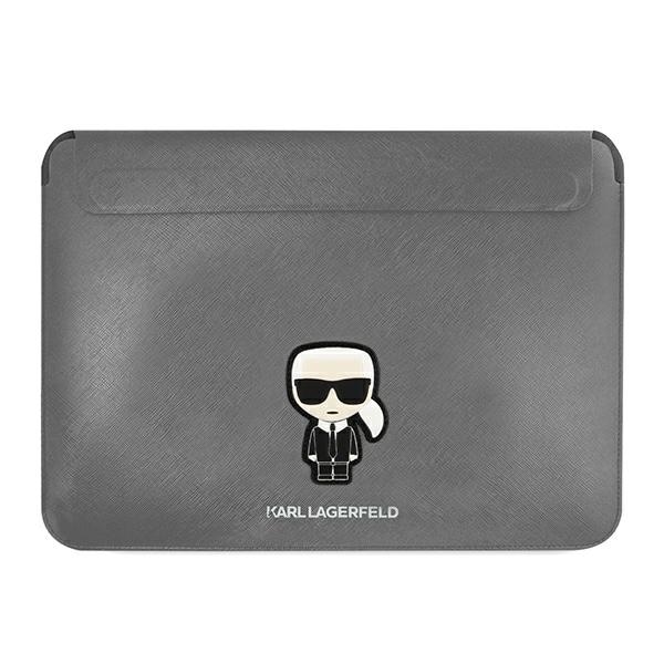 Karl Lagerfeld Saffiano Ikonik Karl fodral för en 13-14" bärbar dator - silver