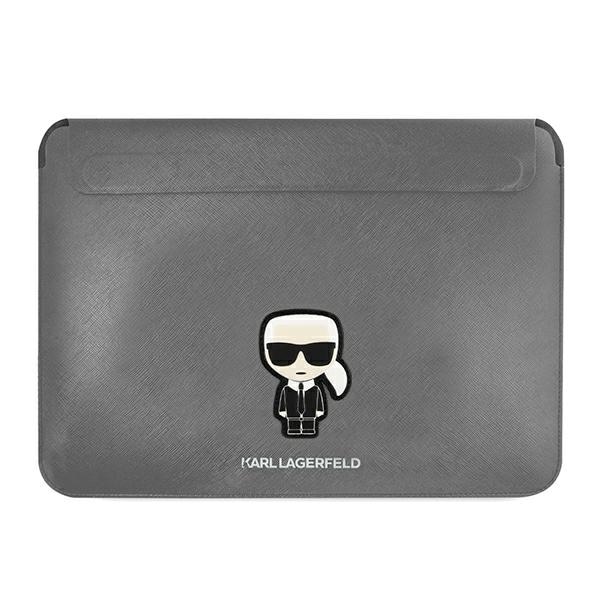 Karl Lagerfeld Saffiano Ikonik Karl fodral för en 16" bärbar dator - silver
