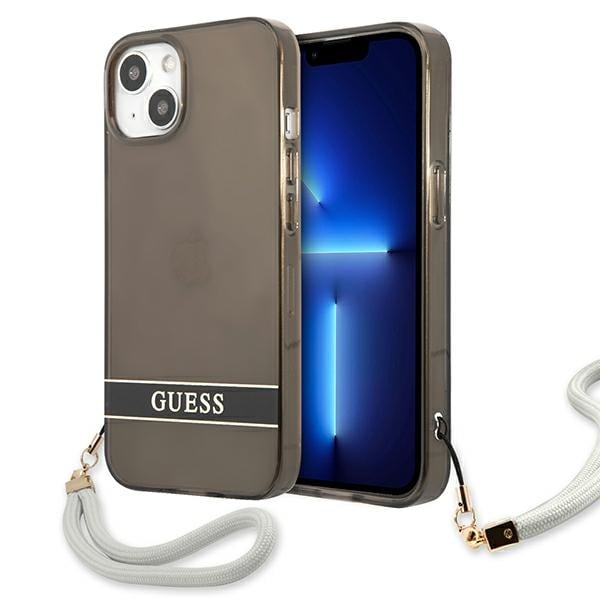 Guess GUHCP13SHTSGSK iPhone 13 mini 5,4" svart/svart hårdfodral Genomskinlig Stap