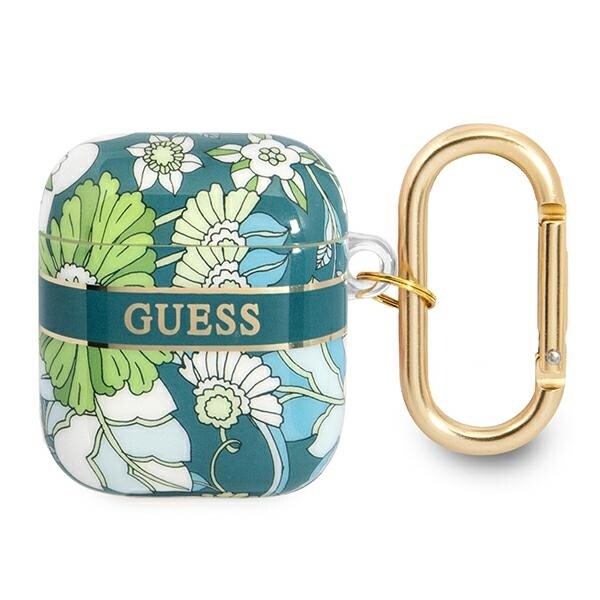 Guess GUA2HHFLN AirPods skydd grön/grön Flower Strap Collection