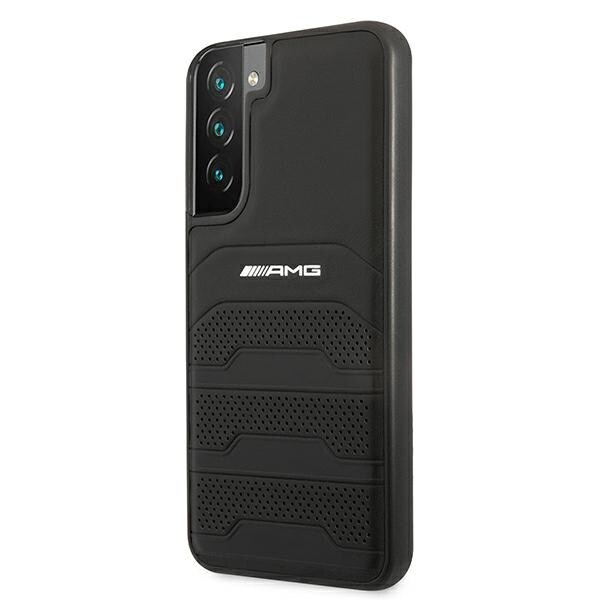AMG læderetui med prægede linjer til Samsung Galaxy S22+ - sort