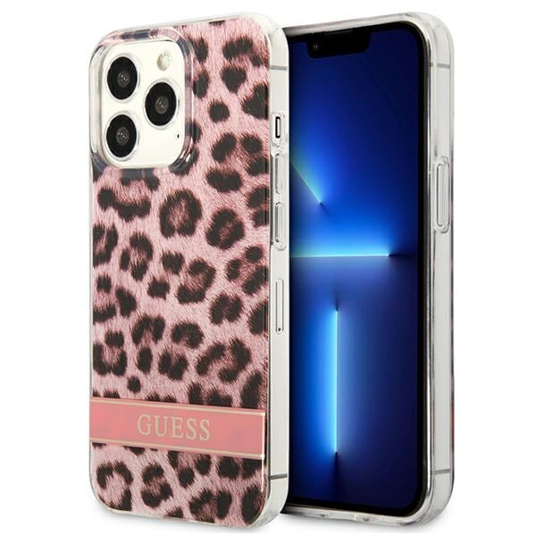 Guess GUHCP13LHSLEOP iPhone 13 Pro / 13 6,1" rosa/rosa hårdplastfodral Leopard