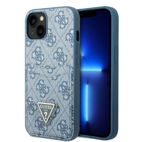 Guess GUHCP13SP4TPB iPhone 13 mini 5,4" blått/blått hårt fodral 4G Triangle Logo Cardslot