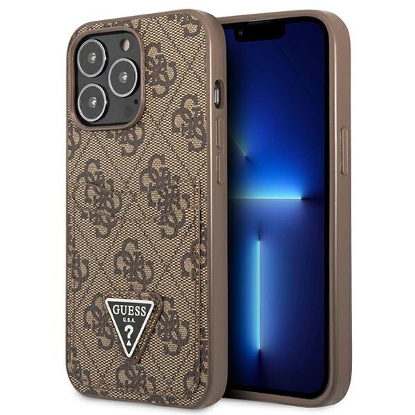 Guess 4G Triangle Logo Cardslot-fodral för iPhone 13 Pro / 13 - Brun