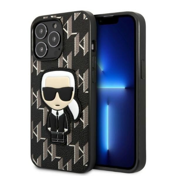 Karl Lagerfeld KLHCP13LPMNIKBK iPhone 13 Pro / 13 6,1" hård väska svart/svart Monogram Ikonik Patch
