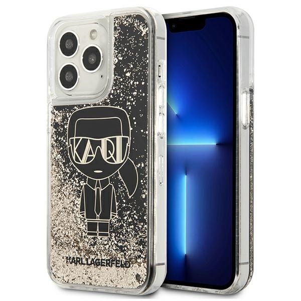 Karl Lagerfeld Liquid Glitter Gatsby-fodral för iPhone 13 Pro Max - Svart