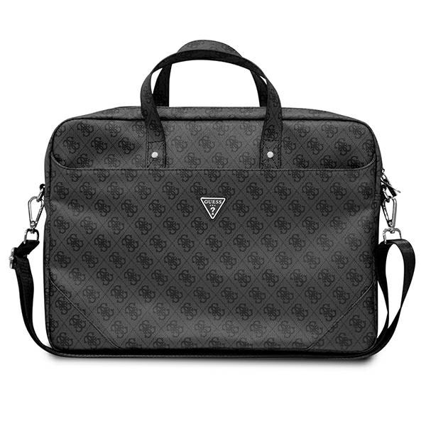 Guess Saffiano 4G Triangle Logo väska för en 16'' bärbar dator - svart