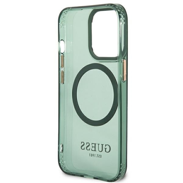 Guess GUHMP13LHTCMA iPhone 13 Pro 6.1" Green/Khaki Hard Case Gold Outline MagSafe