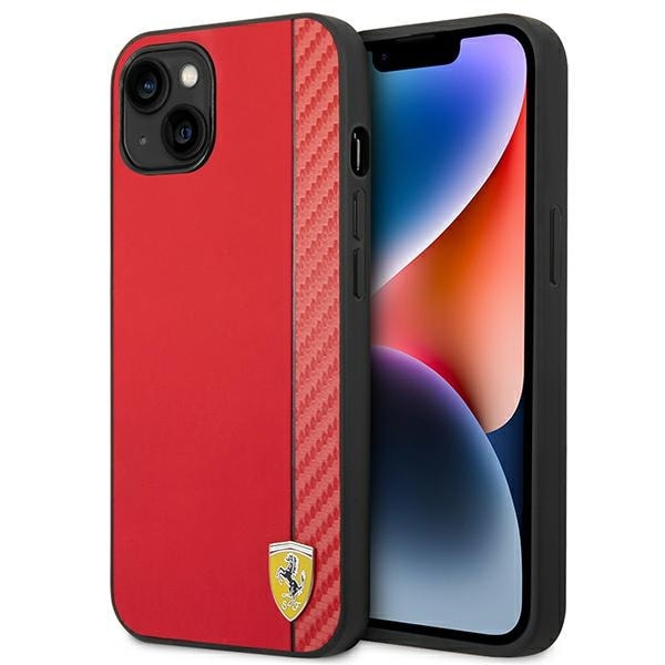 Ferrari FEHCP14MAXRE iPhone 14 Plus 6,7" röd/röd hårdmetallväska Carbon