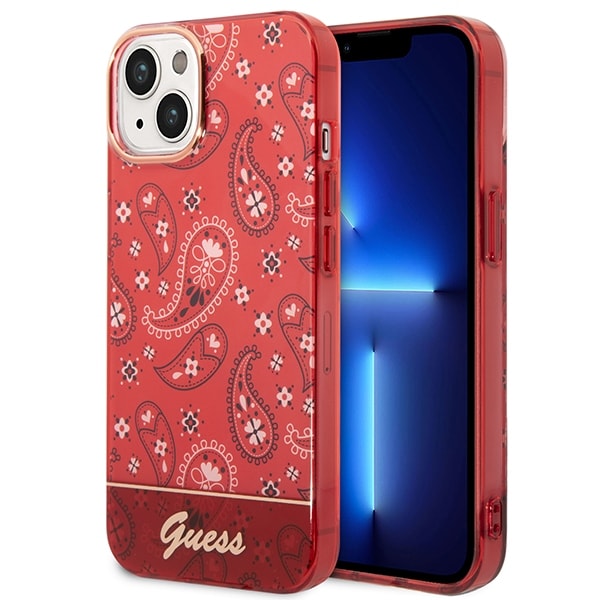 Guess GUHCP14MHGBNHR iPhone 14 Plus 6,7" röd/röd hård väska Bandana Paisley