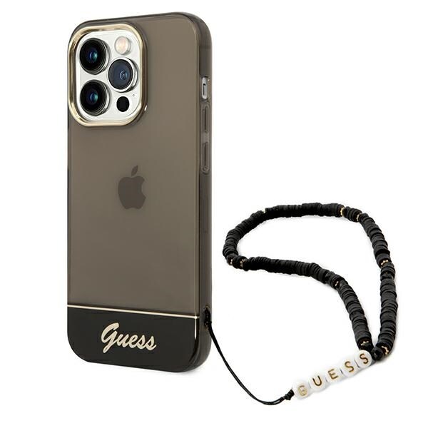 Guess GUHCP14XHGCOHK iPhone 14 Pro Max 6,7" svart/svart hardcase Translucent Pearl Strap
