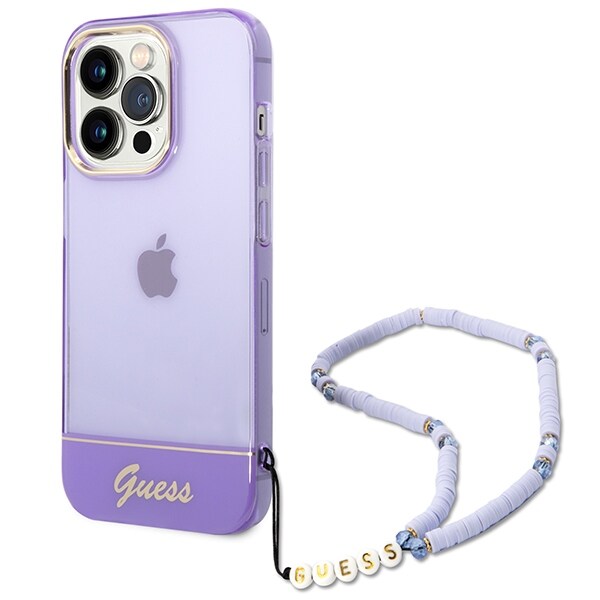 Guess GUHCP14XHGCOHU iPhone 14 Pro Max 6,7" lila/lila hårddisk Translucent Pearl Strap