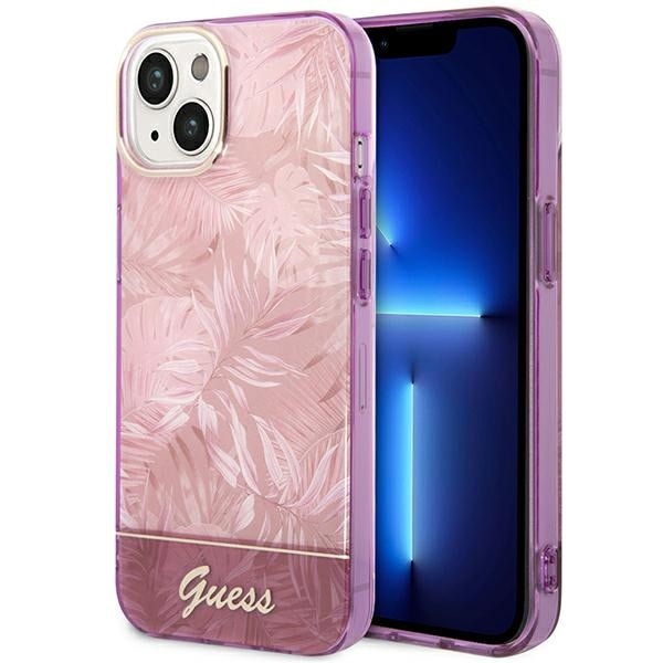 Guess GUHCP14MHGJGHP iPhone 14 Plus 6,7 "rosa / rosa hårda fodral Jungle Collection