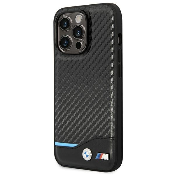 Etui BMW BMHCP14L22NBCK iPhone 14 Pro 6.1 "sort/sort Læder Carbon