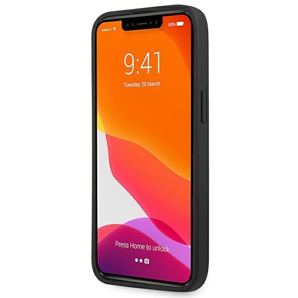AMG AMHCP14LGSEBK iPhone 14 Pro 6.1 "sort / sort hardcase Læderprægede linjer