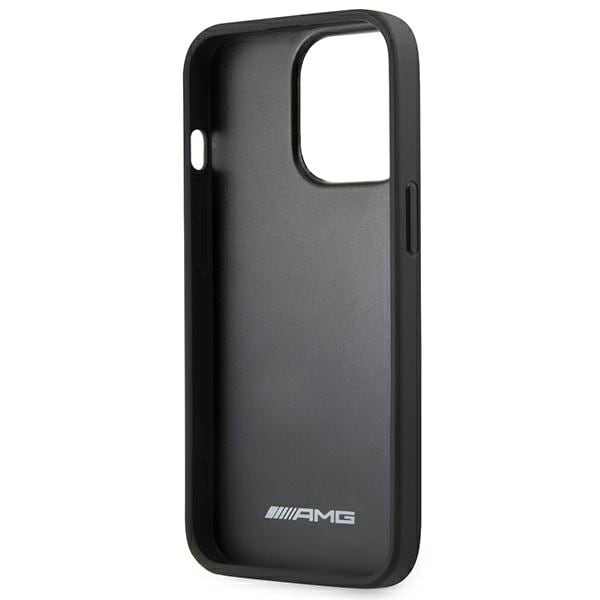 AMG AMHCP14LGSEBK iPhone 14 Pro 6.1 "sort / sort hardcase Læderprægede linjer