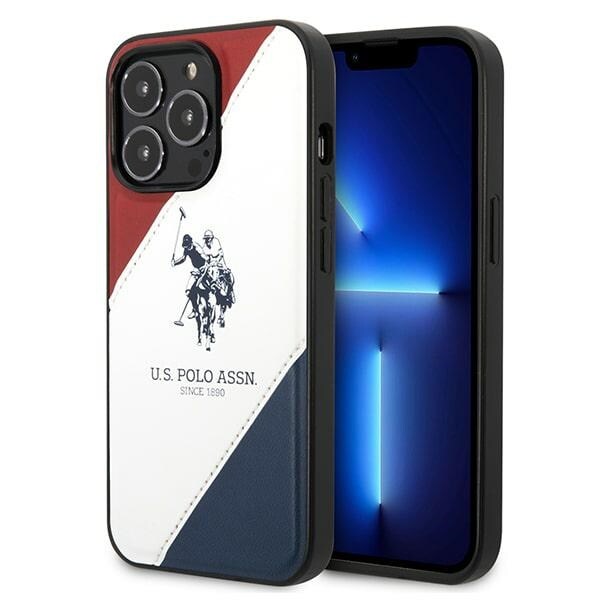 US Polo USHCP14XPSO3 iPhone 14 Pro Max 6.7" vit/vit Tricolor präglad
